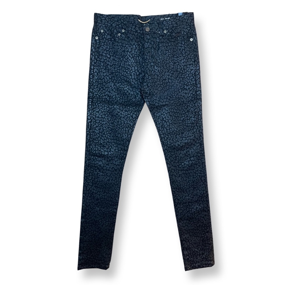 SAINT LAURENT Black Leopard Jeans, sz 29
